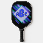 Om het even welke 3 Initiaal Monogram Zacht VerfSl Pickleball Paddle (Voorkant)