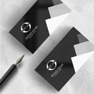 Om het even welke 3 Kleuren Geometric w/Logo White Visitekaartje