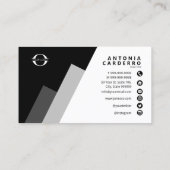 Om het even welke 3 Kleuren Geometric w/Logo White Visitekaartje (Achterkant)