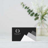 Om het even welke 3 Kleuren Geometric w/Logo White Visitekaartje (Staand voorkant)