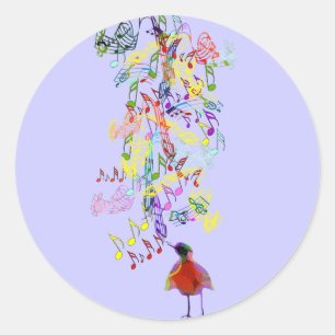 Om het even welke AchtergrondKleur Bird die van de Ronde Sticker