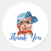 Om het even welke achtergrondkleur een kleine kat  ronde sticker (Voorkant)