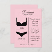 OM HET EVEN WELKE ACHTERGRONDKLEUR: Lingeriegroott Informatiekaartje (Voorkant / Achterkant)