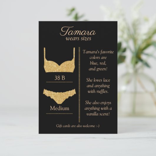 OM HET EVEN WELKE ACHTERGRONDKLEUR: Lingeriegroott Informatiekaartje (Staand voorkant)