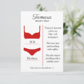 OM HET EVEN WELKE ACHTERGRONDKLEUR: Lingeriegroott Informatiekaartje (Staand voorkant)