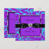 Om het even welke Age Birthday Party Paarse Blauwg Kaart (Voorkant / Achterkant)
