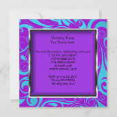 Om het even welke Age Birthday Party Paarse Blauwg Kaart (Achterkant)