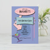 OM HET EVEN WELKE AGE Retro Birthday Cocktail Part Kaart (Staand voorkant)