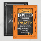 OM HET EVEN WELKE AGE Retro Chalkboard Birthday Pa Kaart (Voorkant / Achterkant)