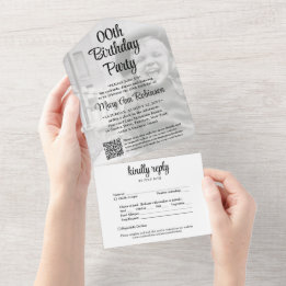 OM HET EVEN WELKE DATUM van de Code RSVP van de Pa All In One Uitnodiging