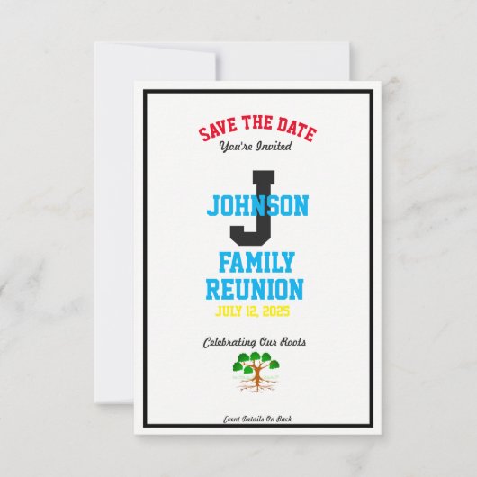 Om het even welke Familie van de Naam om het even  Save The Date (Voorkant)