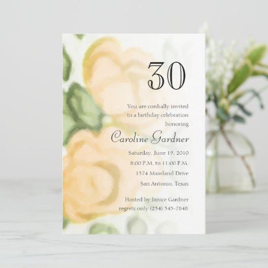 Om het even welke Gele Rozen van de Uitnodiging va (Staand voorkant)