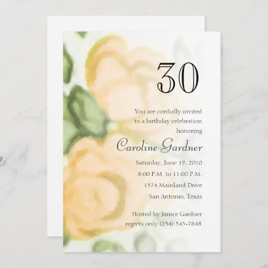 Om het even welke Gele Rozen van de Uitnodiging va (Voorkant / Achterkant)