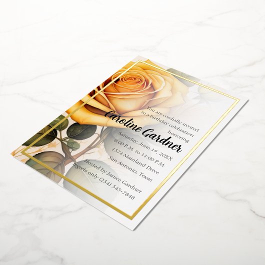 Om het even welke Gele Rozen van de Uitnodiging va (Gedraaid)