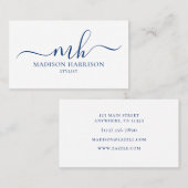 Om het even welke Initialen van het Manuscript van Visitekaartje (Voorkant / Achterkant)