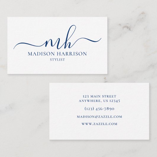 Om het even welke Initialen van het Manuscript van Visitekaartje (Voorkant / Achterkant)