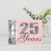 Om het even welke kleur & 25 jaar Uitnodiging van  (Staand voorkant)