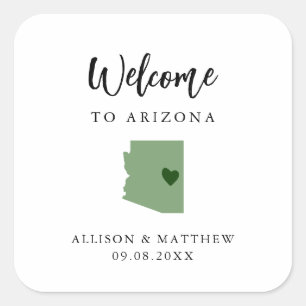 Om het even welke Kleur Arizona Weddenschap Welkom Vierkante Sticker