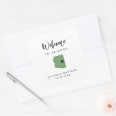 Om het even welke Kleur Arizona Weddenschap Welkom Vierkante Sticker (Envelop)