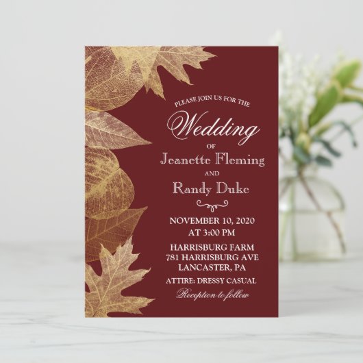 OM HET EVEN WELKE KLEUR - de Autumn - de Uitnodigi Kaart (Staand voorkant)