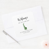 Om het even welke Kleur Delaware Weduwwelkomsttas  Vierkante Sticker (Envelop)