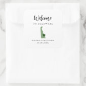 Om het even welke Kleur Delaware Weduwwelkomsttas  Vierkante Sticker (Tas)