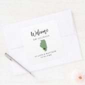 Om het even welke Kleur Illinois Weduwwelkomsttas  Vierkante Sticker (Envelop)