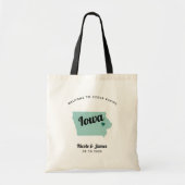 Om het even welke Kleur Iowa Kaart Welkomsttas van Tote Bag (Voorkant)