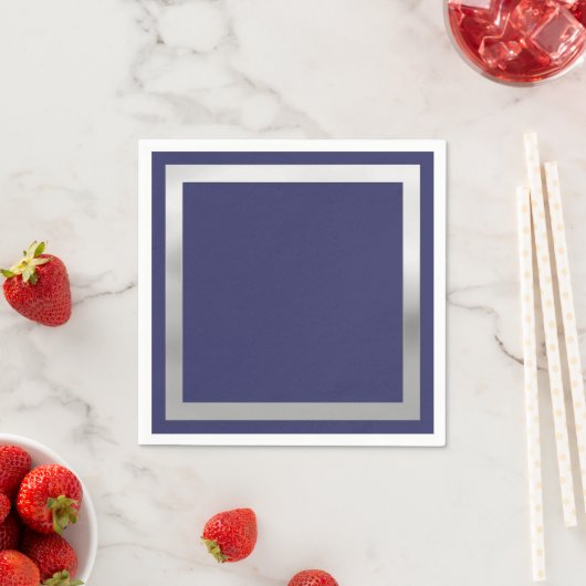 Om het even welke Kleur met "Zilver"Grens Servetten (Insitu)