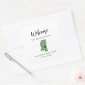 Om het even welke Kleur Mississippi Wedwelkomsttas Vierkante Sticker (Envelop)