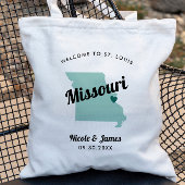Om het even welke Kleur Missouri Kaart Wedding Wel Tote Bag