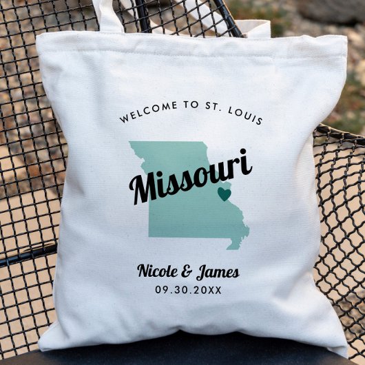 Om het even welke Kleur Missouri Kaart Wedding Wel Tote Bag