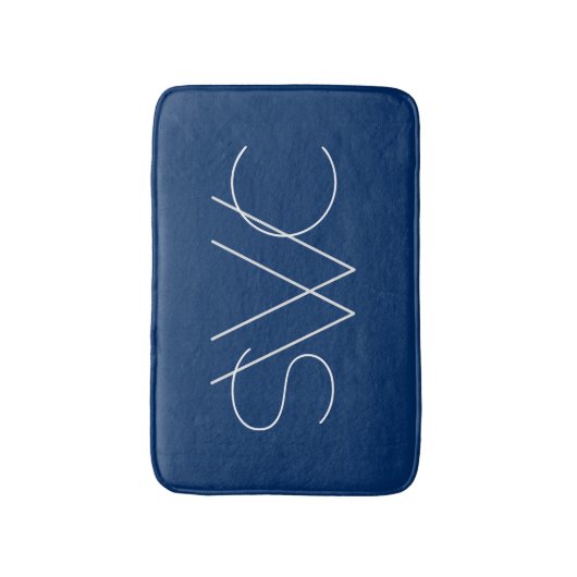 Om het even welke kleur - Moderne Monogram Bath Ma Badmat (Voorkant Verticaal)