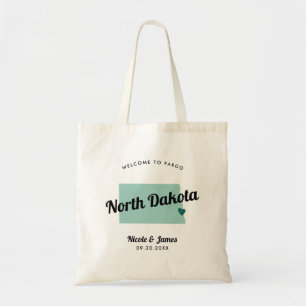 Om het even welke Kleur Noord Dakota Kaart Wedding Tote Bag