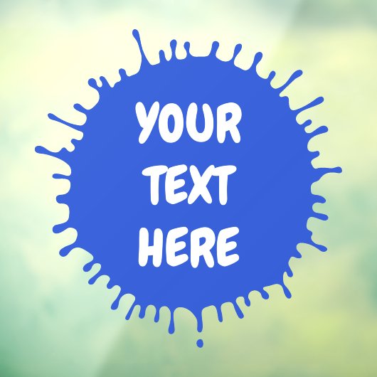 Om het even welke kleur of blauwe verfspattekst raamsticker (Vel 3)