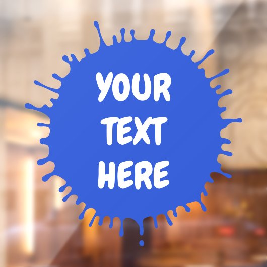 Om het even welke kleur of blauwe verfspattekst raamsticker (Vel 2)