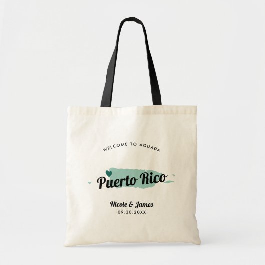 Om het even welke Kleur Puerto Rico Kaart Welkomst Tote Bag (Voorkant)