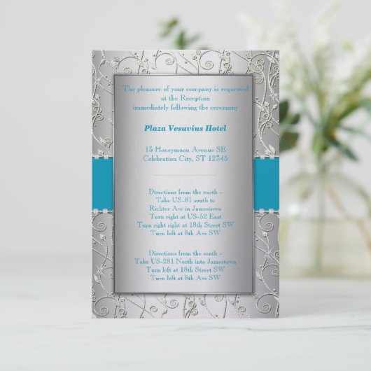 Om het even welke Kleur Silver die met Turquoise B Kaart (Staand voorkant)