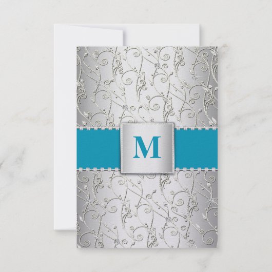 Om het even welke Kleur Silver die met Turquoise B Kaart (Achterkant)