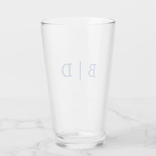 Om het even welke kleur - twee Letter Monogram Gla Glas (Achterkant)