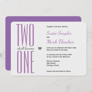 Om het even welke kleur twee wordt één Bijbelwedde Kaart