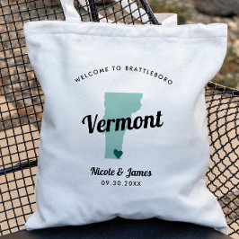 Om het even welke Kleur Vermont Kaart Welkomsttas  Tote Bag
