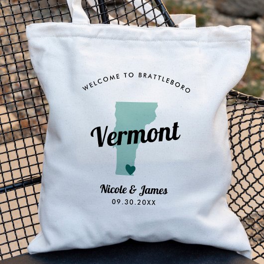 Om het even welke Kleur Vermont Kaart Welkomsttas  Tote Bag