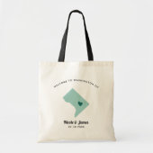 Om het even welke Kleur Washington DC Kaart Welkom Tote Bag (Voorkant)