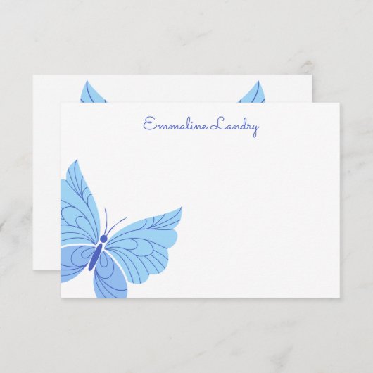 Om het even welke kleuren - Butterfly - Aangeperso Bedankkaart (Voorkant / Achterkant)