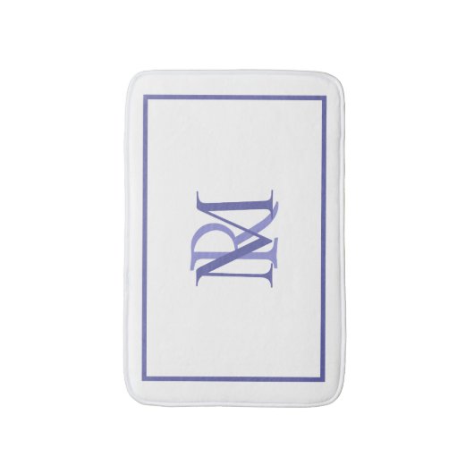 Om het even welke kleuren Overlapping Initialen Mo Badmat (Voorkant Verticaal)