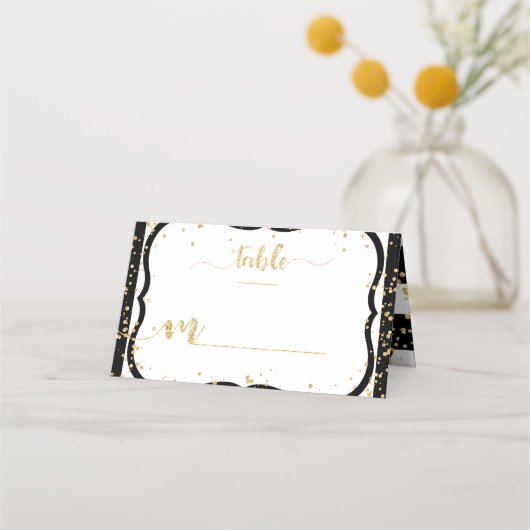 Om het even welke Kleurenstrepen & Goud Confetti L Plaatskaartje (Voorkant)