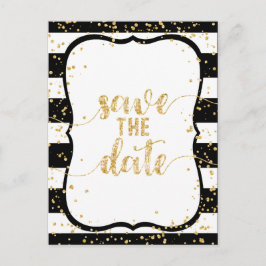 Om het even welke Kleurenstrepen & Gouden Huwelijk Aankondigingskaart