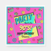 OM HET EVEN WELKE LEEFTIJD 90 retro gepersonalisee Servet (Voorkant)