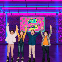 OM HET EVEN WELKE LEEFTIJD 90 retro gepersonalisee Spandoek